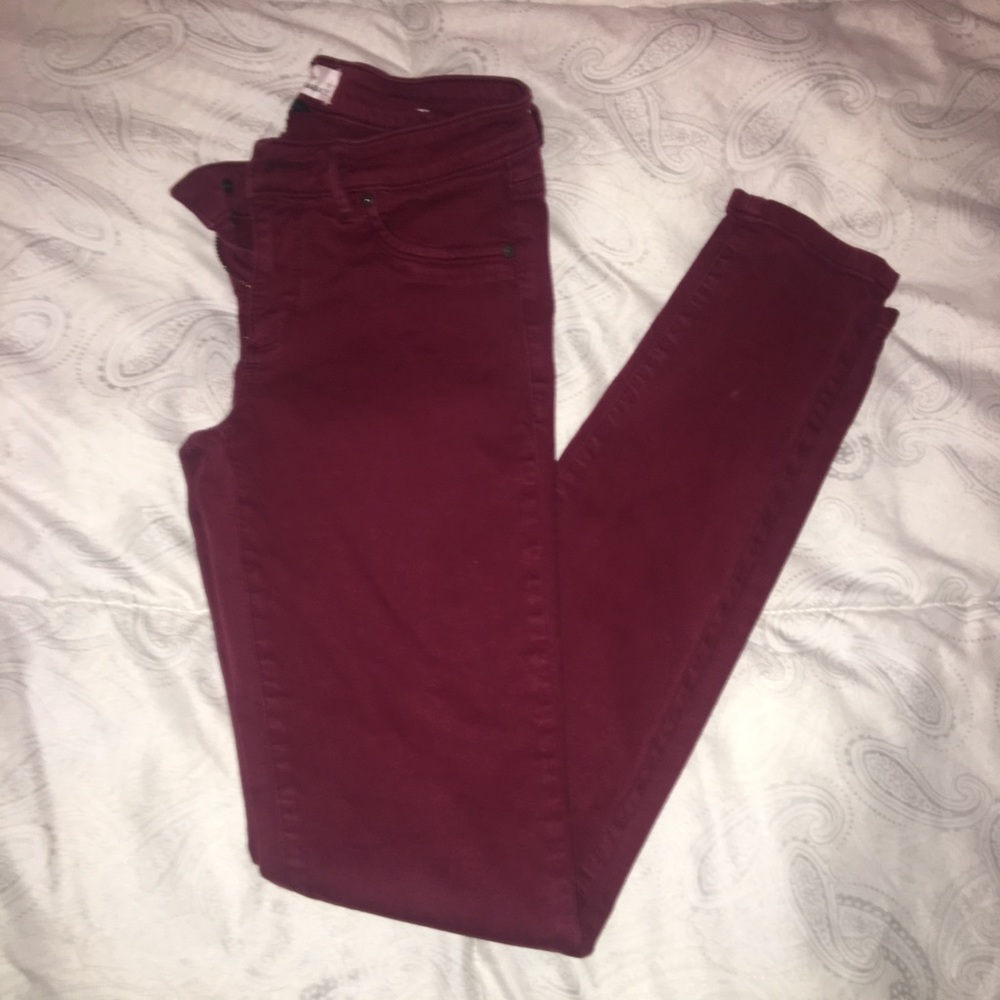 Deep Maroon skinny jean